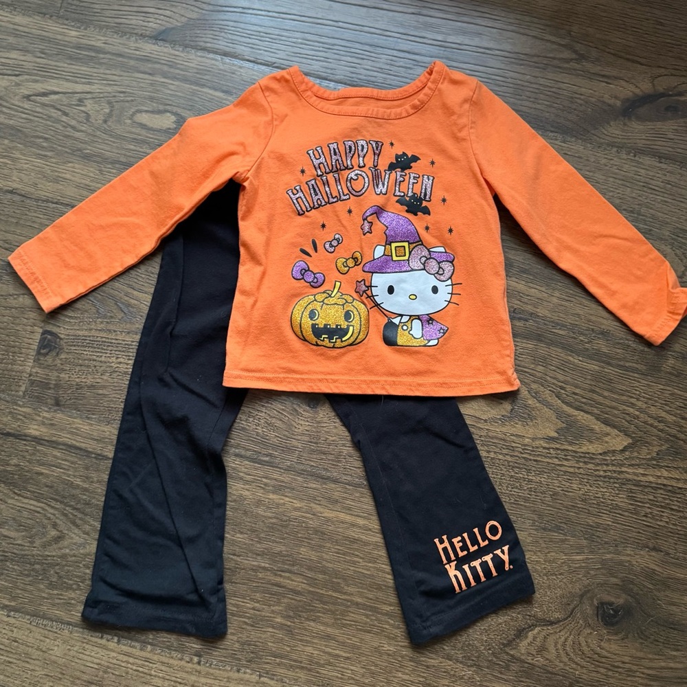 Hello Kitty Orange and Black Halloween Costume Set